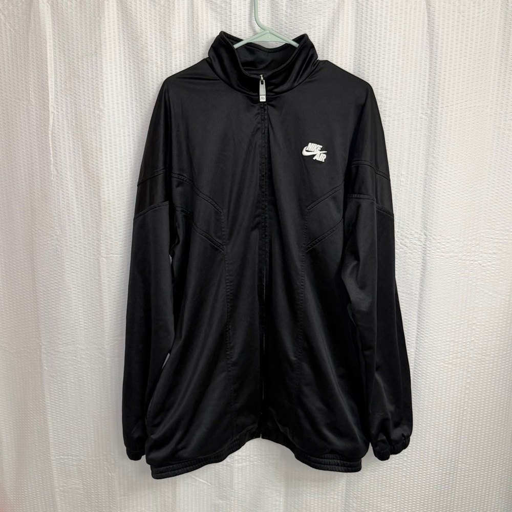 Nike Jacket Mens Large Black Air Full Zip Track Windbreaker Athletic Retro Style